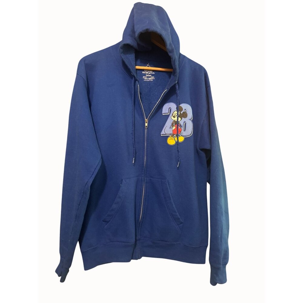 Disneyland Resort Mickey Mouse full Zip-Up‎ Hoodie M Blue